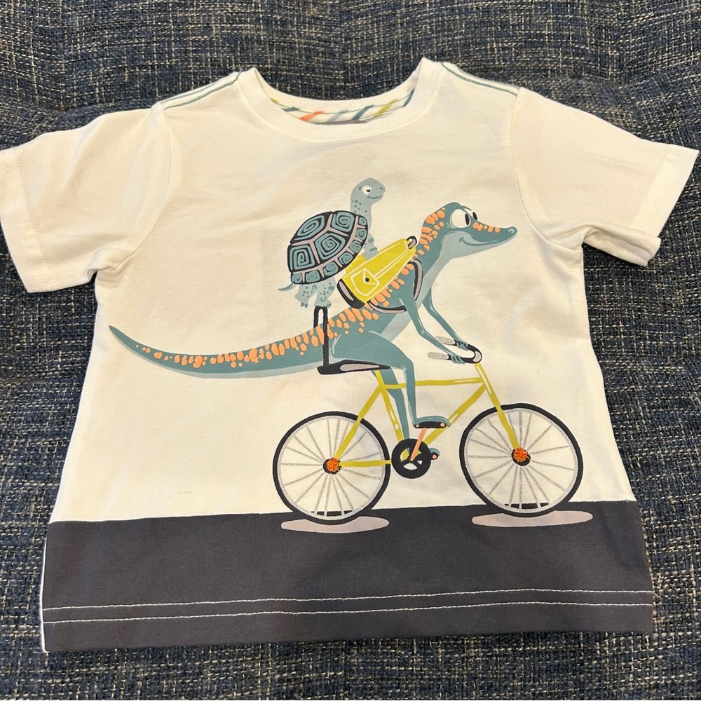 Jarvis Archer Boys Graphic Short Sleeve Tee Shirt White Lizard Turtle